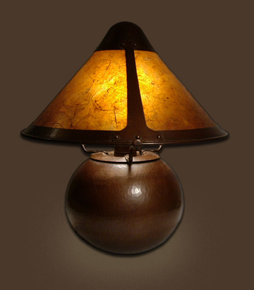 Punched copper store lamp shades