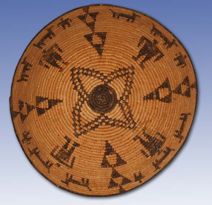 Figural Apache Basket with Anthropomorphic and Zoomorphic Designs