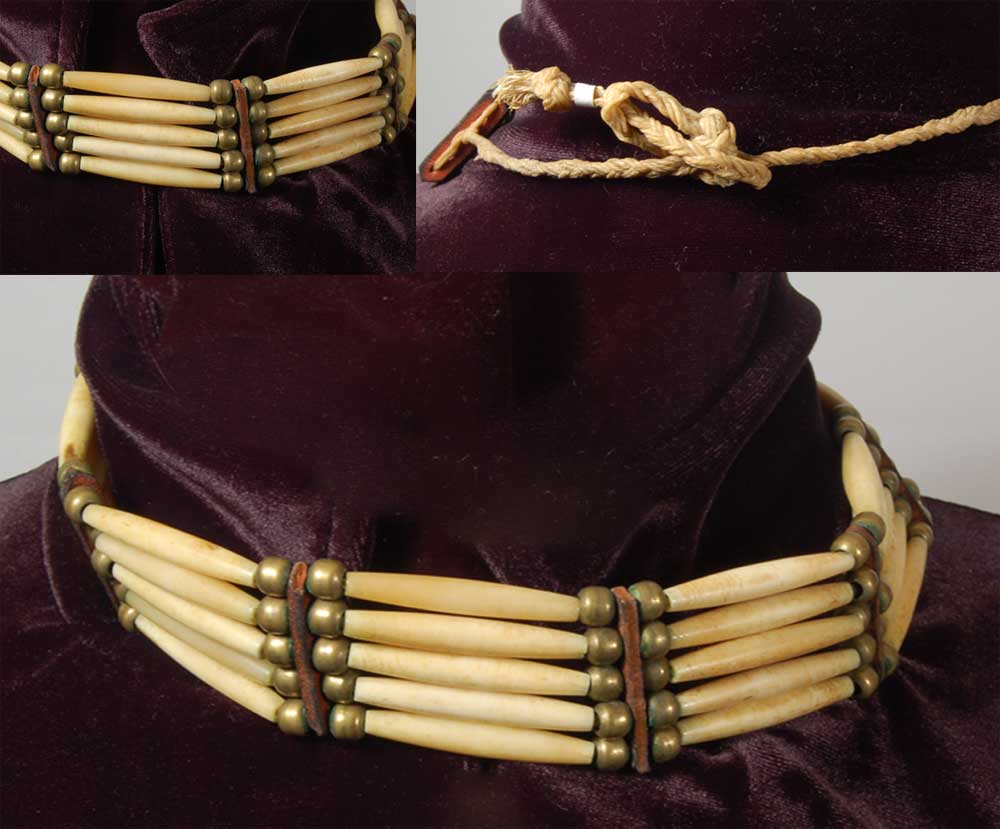 Native american deals bone choker necklace