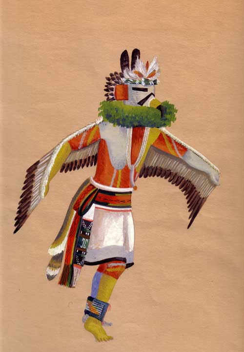 eagle hopi pueblo painting katsina native paintings artwork fine tewa untitled larger adobe adobegallery