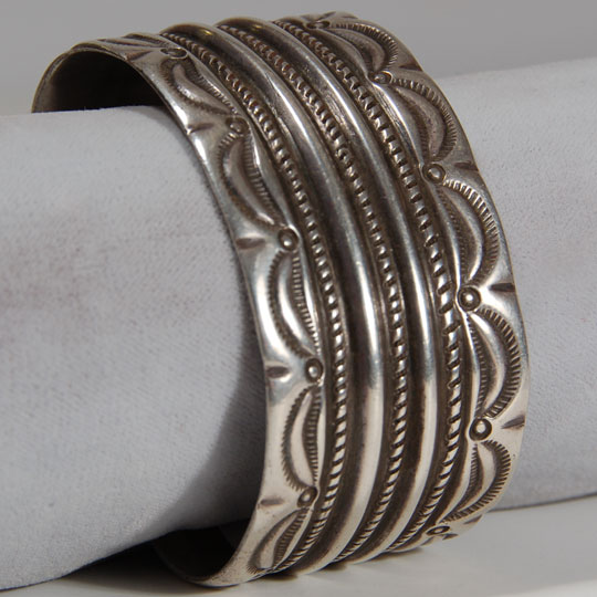 Dine Navajo Wide Ingot Silver Bracelet - Adobe Gallery, Santa Fe