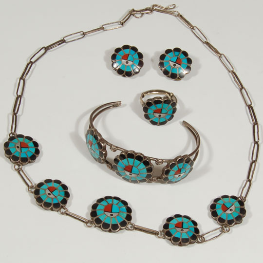 Zuni Pueblo Southwest Jewelry C3666j Adobe Gallery Santa Fe