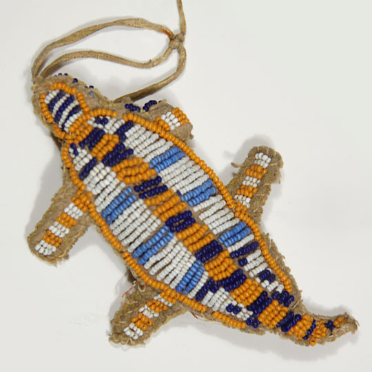 Beadwork Lizard Cheyenne Nation C3732D Adobe Gallery Santa Fe