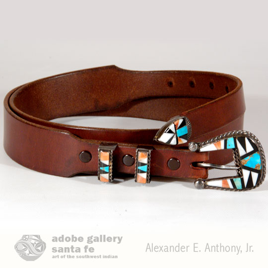 Alexander’s Sterling Silver buckle leather belt