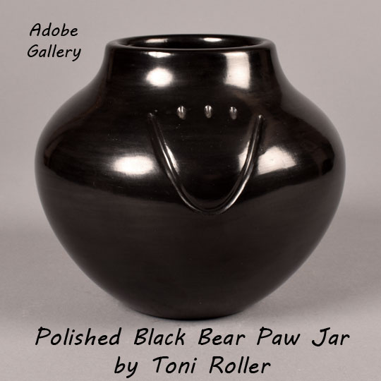 Bear Paw Southwest Indian black Pottery Toni Roller C4249C Adobe