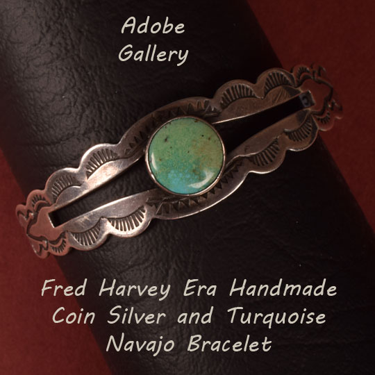 Fred Harvey Era Sterling Silver Thunderbird Bracelet Size 