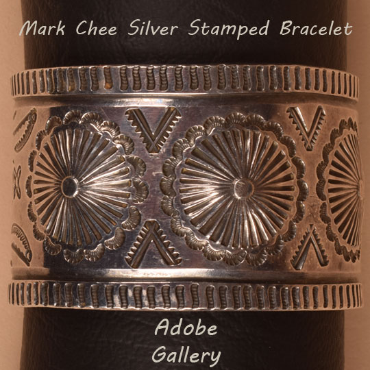 Mark Chee Native American Silver Jewelry bracelet C4370A - Adobe