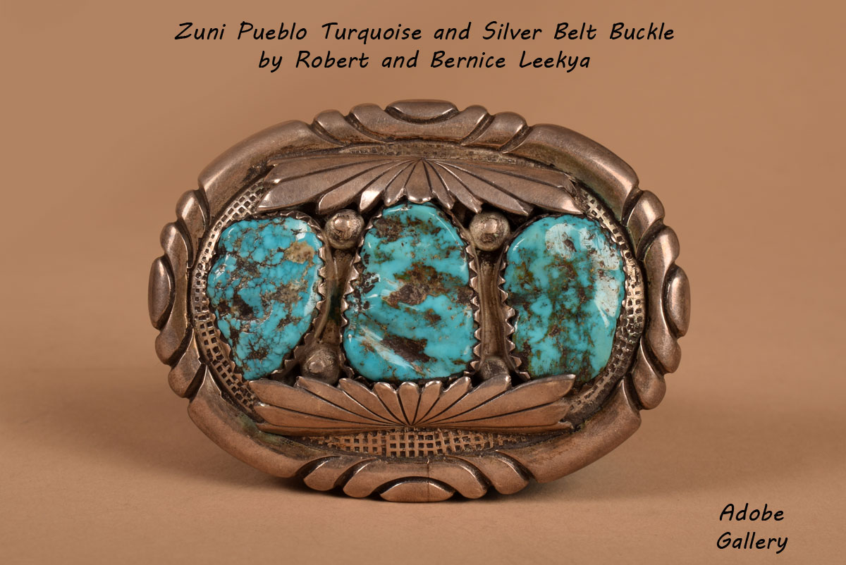 Leekya Native American Turquoise Jewelry Buckle C4569ZE - Adobe 