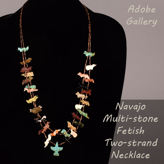 Zuni Pueblo Southwest Jewelry Fetish Necklace Animals C4612F