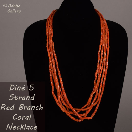 Item #1019B- Rare Navajo Double Strand Mediterranean Branch Coral