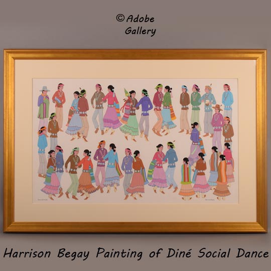 Begay Southwest Native American Painting Navajo Dance C4683D Adobe   1843691 