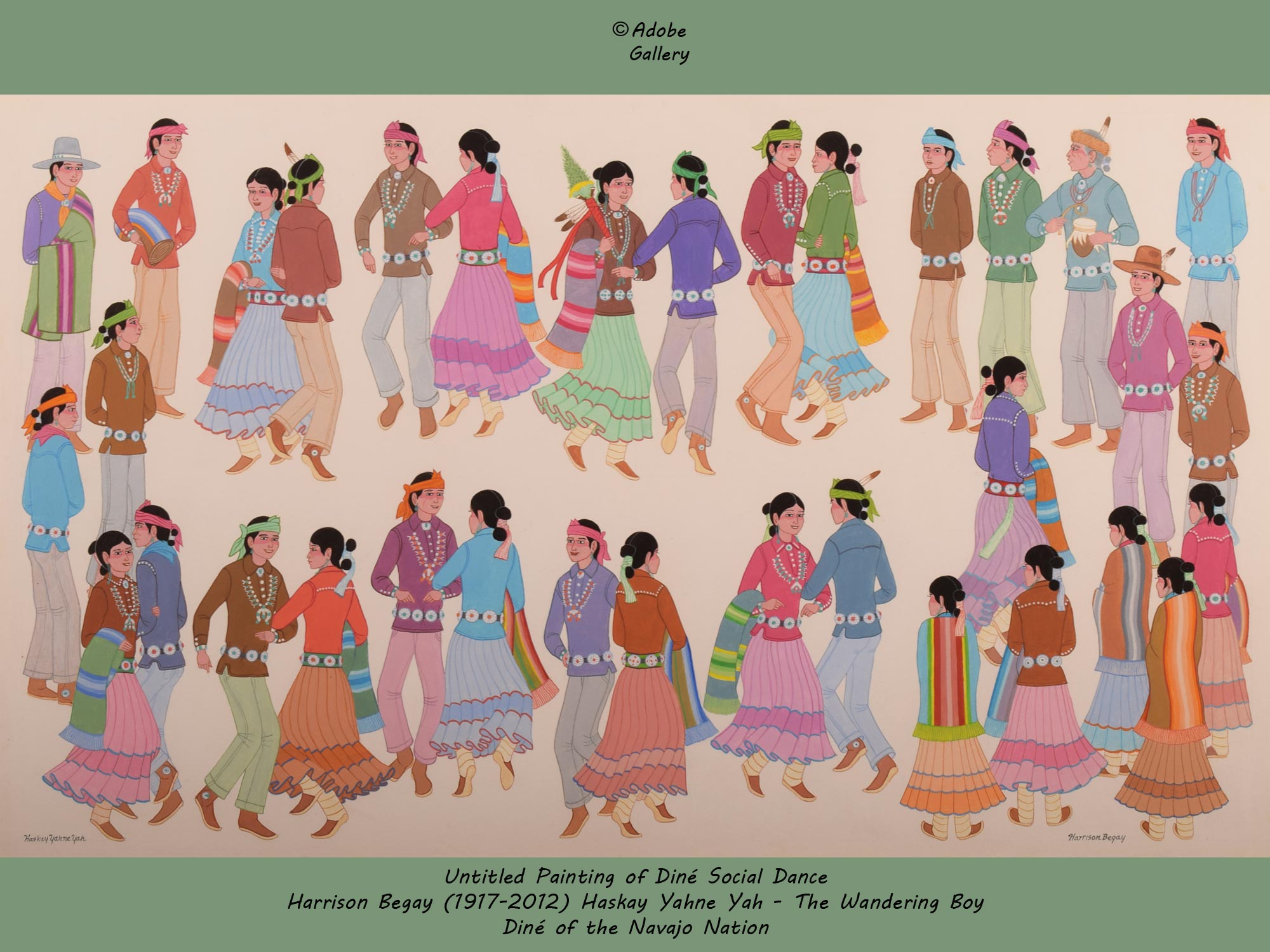 Begay Southwest Native American Painting Navajo Dance C4683D Adobe   1843692