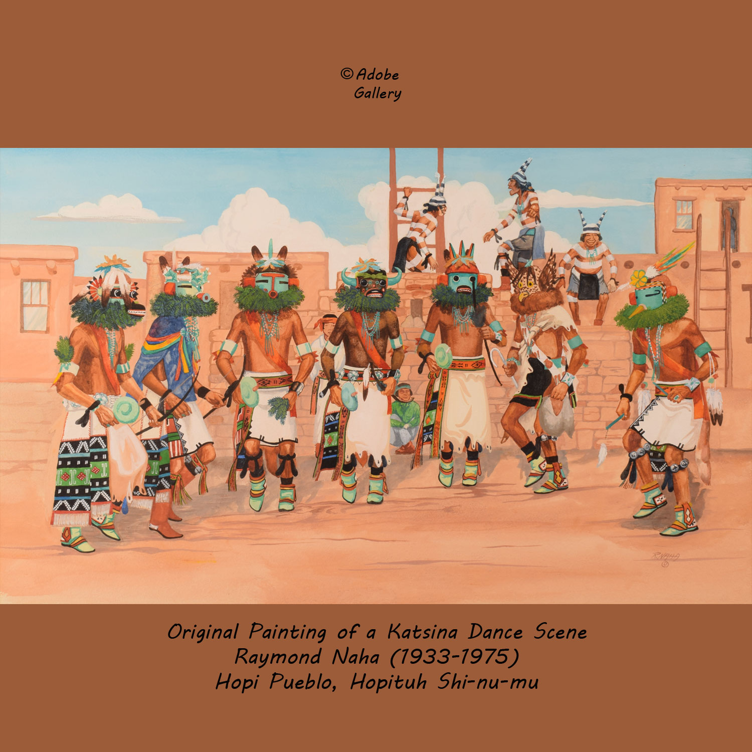 Southwest Native American Painting Raymond Naha C D Adobe Gallery Santa Fe