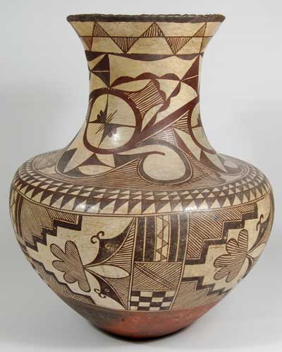 Acoma Black-on-white Tall-neck Jar by Mary Histia
