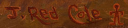 Artist signature and hallmark of J. Red Cole, Western Painter