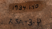 The Denver Art Museum records show an accession date of 1934 to its collection, however, they do not show an estimated age of the jar.  It was deaccessioned on 28 June 2003 and sold for the museum through Artemis Gallery in Louisville, Colorado.