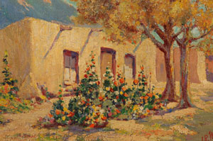 Original Oil Painting of an Adobe Home in Taos