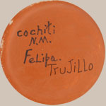 Cochiti Pueblo Decorated Stew Bowl by Felipa Trujillo  signature