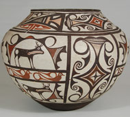 Zuni Pueblo Polychrome Jar by Tsayutitsa, c.1935