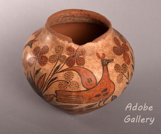 Alternate view of thus Zia Pueblo pottery jar.