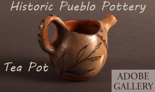 Alternate side view of this Pueblo Pottery Tea Pot.