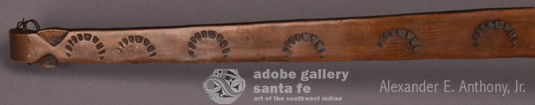 Close up view of the handle decorations.