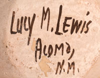 Artist Signature of Lucy Lewis, Acoma Pueblo Potter