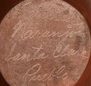 Santa Clara Pueblo artist signature of Teresita Tafoya Naranjo (1919-1999) Apple Blossom - Bay-Po-Vi 