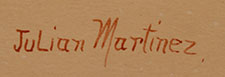 Artist signature of Juli&aacute;n Martinez (1885-1943) Pocano - Coming of the Spirits - San Ildefonso Pueblo, Po-woh-ge-oweenge