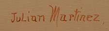 Artist signature of Juli&aacute;n Martinez (1885-1943) Pocano - Coming of the Spirits - San Ildefonso Pueblo, Po-woh-ge-oweenge	