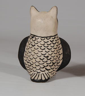 Cochiti Pueblo Pottery Owl Figurine by Seferina Ortiz