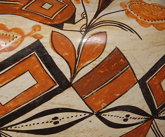 Acoma Pueblo Large Olla with Parrots and Geometric Designs by Mary Histia