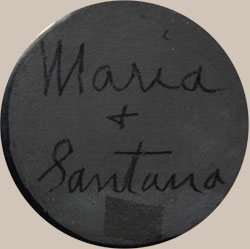 San Ildefonso Pueblo Black-on-black Jar signed Maria & Santana - Signature