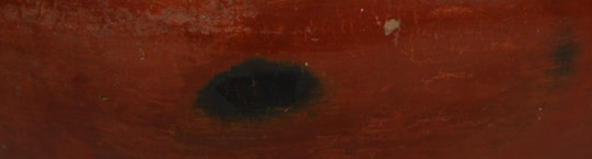 Ohkay Owingeh Red-over-tan Serving Bowl - close-up view