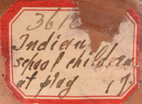 This San Ildefonso Pueblo jar has a paper label attached that reads “Indian School Children at Play,” executed in beautiful cursive handwriting.