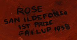 This plate carries the notation that it was 1st Prize, Gallup 1938