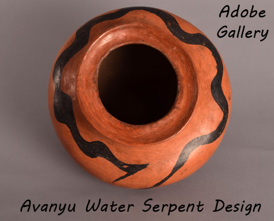 Alternate top view showing area for lid and the Avanyu Water Serpent Design.