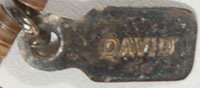 David Tsikewa (1915-1971) hallmark tag.  There is a small silver tag strung into the necklace with the stamped name David. 