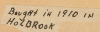 On the bottom of the jar is written “Bought in 1910 in Holbrook.” One can just imagine a traveler purchasing this vase as a reminder of a trip to the romantic Southwest.