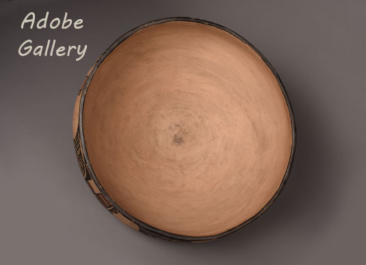 Alternate view of the inside of this Pueblo pottery dough bowl.