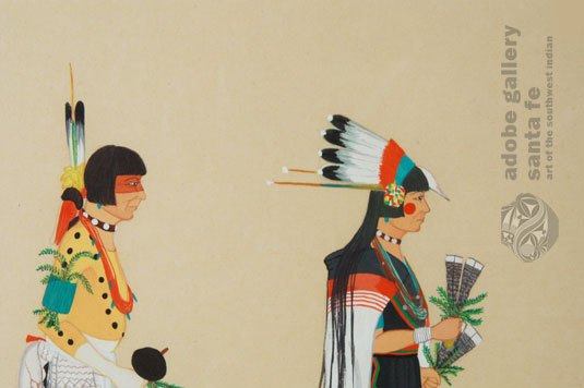 Native American Painting C4084D - Adobe Gallery, Santa Fe