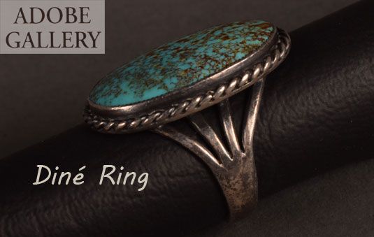 Alternate side view of this Turquoise Ring.