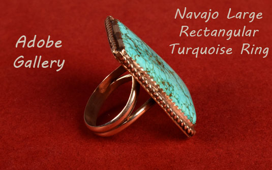 Alternate side view of this Navajo-made ring.