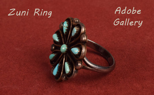 Alternate side view of this Zuni-made ring.
