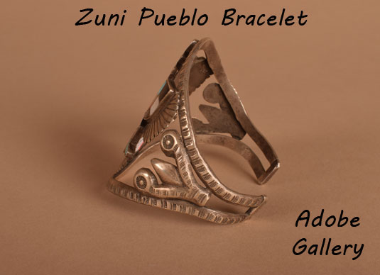 Alternate side view of this Zuni Bracelet.