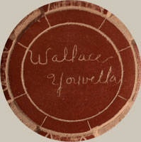 Artist signature of Wallace Youvella, Sr. (1947- ) Hopi Pueblo