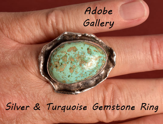 Alternate view of this silver & turquoise ring.