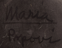 This plate is cosigned Maria - Popovi and does not have a date so it was made in the period before Popovi added dates— between 1956-1959.