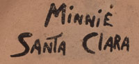 Artist Signature - Minnie Vigil, Santa Clara Pueblo Potter