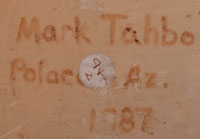 The jar is signed “Mark Tahbo, Polacca Az. 1987”.
